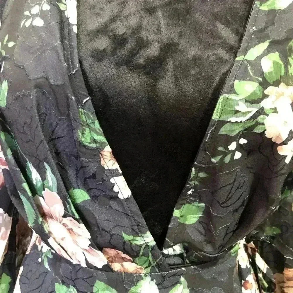 Lulus Feeling Cherished black Floral Ruffled Wrap Tiered Maxi Dress